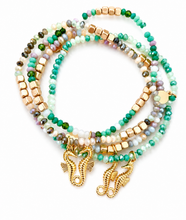 Load image into Gallery viewer, Mix &amp; Match Coastal Charm Bracelet Stack | Handmade Crystal Beaded Bracelets