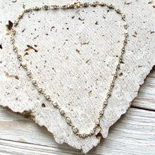 Load image into Gallery viewer, Gold Crystal Bezel Necklace – Elegant Chain with Round Stones