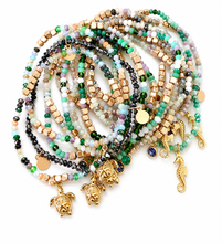Load image into Gallery viewer, Mix &amp; Match Coastal Charm Bracelet Stack | Handmade Crystal Beaded Bracelets