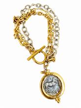 Load image into Gallery viewer, Coin Triple Bracelet Greek Horse Coin