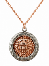 Cargar imagen en el visor de la galería, Rose &amp; Silver Coin Medallion Necklace