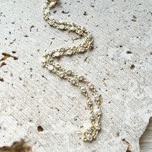 Load image into Gallery viewer, Gold Crystal Bezel Necklace – Elegant Chain with Round Stones