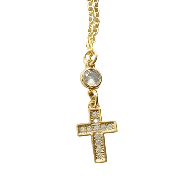 Delicate Gold Cross Pendant Necklace - Minimalist Faith Jewelry