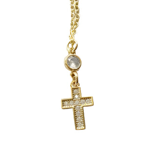 Delicate Gold Cross Pendant Necklace - Minimalist Faith Jewelry