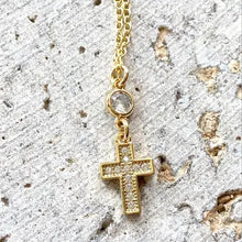 Load image into Gallery viewer, Delicate Gold Cross Pendant Necklace - Minimalist Faith Jewelry