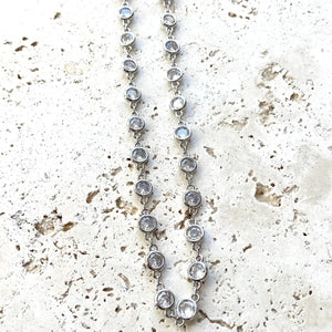 Crystal Sparkly Layering Silver Necklace