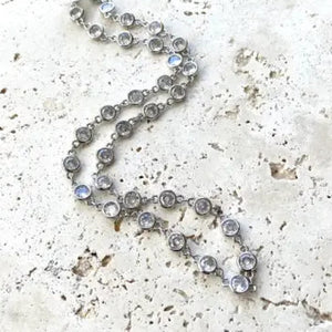 Crystal Sparkly Layering Silver Necklace