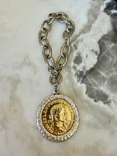Cargar imagen en el visor de la galería, Roman Coin Medallion Bracelet –Silver &amp; Gold Statement Jewelry