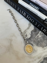 Cargar imagen en el visor de la galería, Roman Coin Medallion Bracelet –Silver &amp; Gold Statement Jewelry
