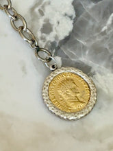 Cargar imagen en el visor de la galería, Roman Coin Medallion Bracelet –Silver &amp; Gold Statement Jewelry