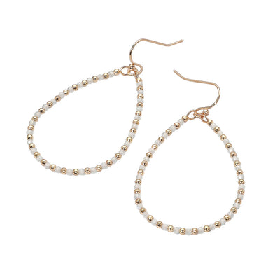 Beaded Open Teardrop Dangle Earrings