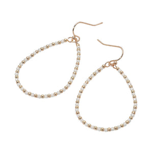 Beaded Open Teardrop Dangle Earrings