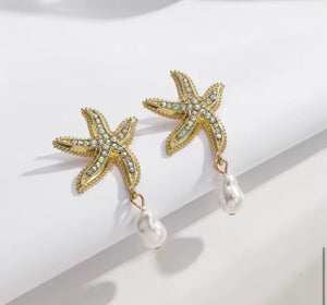 Gold Starfish Earrings
