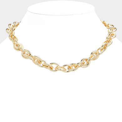 Gold Chunky Metal Chain Necklace