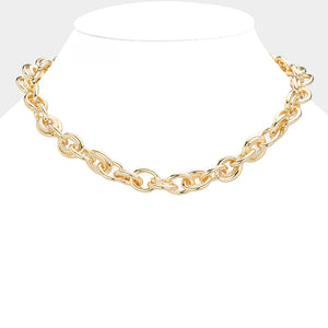 Gold Chunky Metal Chain Necklace