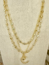 Load image into Gallery viewer, Gold Crystal Bezel Necklace – Elegant Chain with Round Stones