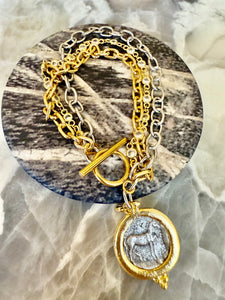 Coin Triple Bracelet Greek Horse Coin