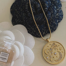 Load image into Gallery viewer, Celestial Dream Medallion Necklace – Gold Cosmic Statement Pendant