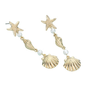 Starfish Shell Pearl Earrings