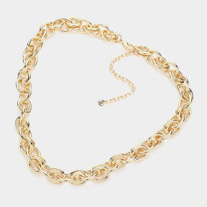 Gold Chunky Metal Chain Necklace