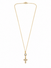 Cargar imagen en el visor de la galería, Gold Cross Pendant Necklace - Minimalist Faith Jewelry
