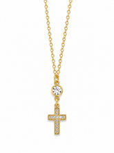 Cargar imagen en el visor de la galería, Gold Cross Pendant Necklace - Minimalist Faith Jewelry
