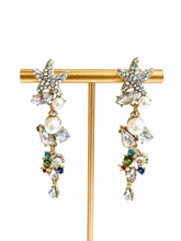 Cargar imagen en el visor de la galería, Summer Starfish Rhinestone Pearl Gold Earrings
