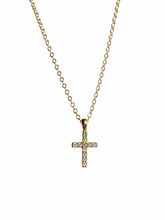 Cargar imagen en el visor de la galería, Gold Cross Necklace Micro Pave CZ Necklace