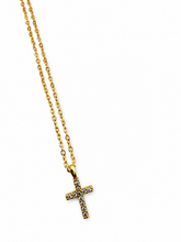 Cargar imagen en el visor de la galería, Gold Cross Necklace Micro Pave CZ Necklace