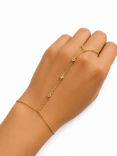 Load image into Gallery viewer, CZ Stone Bezel Hand Chain Bracelet