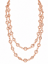 Cargar imagen en el visor de la galería, Rose Gold Crystal Layered Necklace