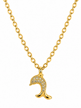 Cargar imagen en el visor de la galería, Golden Dolphin Crystal Necklace