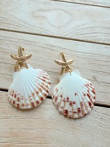 Natural Shell & Starfish Statement Earrings