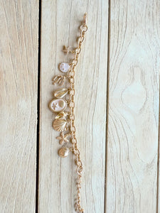 Starfish Shell Sea Life Coral Charm Station Bracelet
