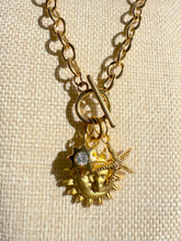 Cargar imagen en el visor de la galería, Gold Charm Necklace- Sun, Star &amp; Starfish Pendant Chain