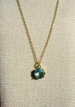Load image into Gallery viewer, Aquamarine Crystal Necklace Dainty Jewelry Crystal Gold