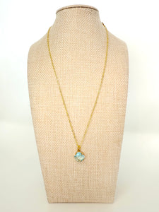 Aquamarine Crystal Necklace Dainty Jewelry Crystal Gold