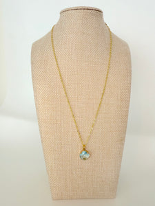 Aquamarine Crystal Necklace Dainty Jewelry Crystal Gold