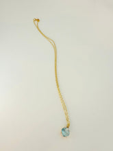 Load image into Gallery viewer, Aquamarine Crystal Necklace Dainty Jewelry Crystal Gold