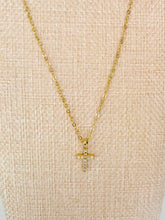 Cargar imagen en el visor de la galería, Gold Cross Necklace | Micro Pave Dainty CZ Pendant