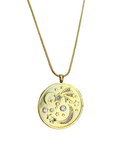 Load image into Gallery viewer, Celestial Dream Medallion Necklace – Gold Cosmic Statement Pendant