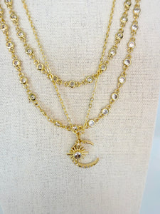 Crystal Clear Gold Layering Necklace