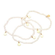 Load image into Gallery viewer, 6 PCS - Metal Disc Charm Faceted Beaded Stretch Multi Layered Bracelets