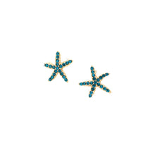 Load image into Gallery viewer, Crystal Blue Starfish Earrings