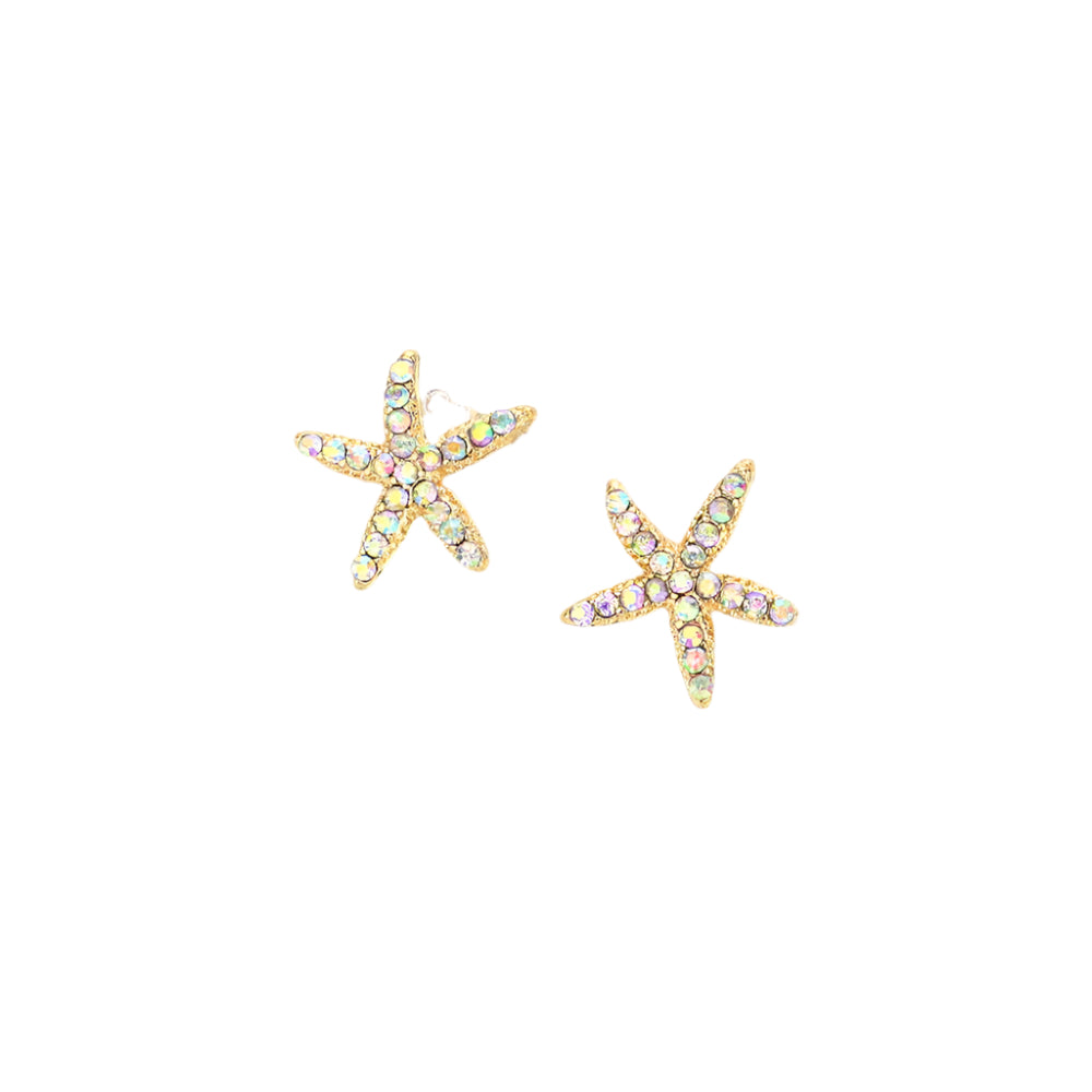 Crystal Starfish Stud Earrings