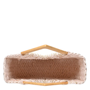 Camel Woven Straw Tote