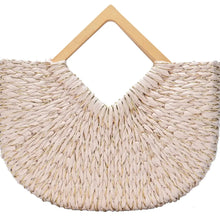 Load image into Gallery viewer, Camel Woven Straw Tote