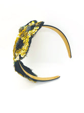 Load image into Gallery viewer, Vintage Gold &amp; Black Headband