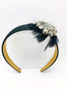 Metallic & Black Feather Headband