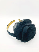 Load image into Gallery viewer, Black Chiffon Flower Headband